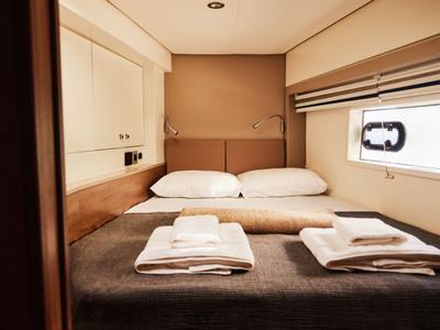 Cabin on Pisces, a Bali 4.2 catamaran at Marmaris, Turkey