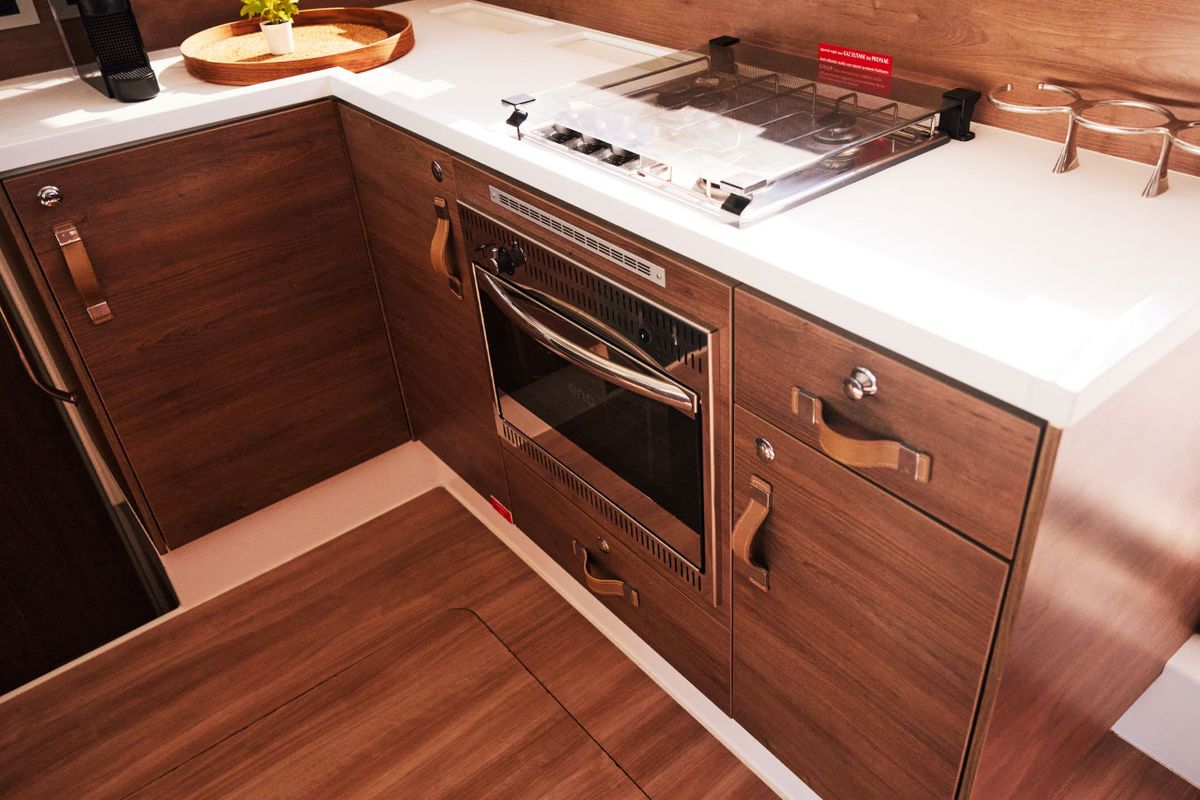 Galley of Pisces, a Bali 4.2 catamaran at Marmaris, Turkey