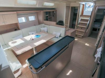 Salon of Solan, a Hanse Yachts Hanse 575 sailboat at Lavreotiki Municipal Unit, Greece