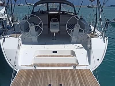 Cockpit of Metis, a Bavaria Cruiser 46 sailboat at Bodrum, Turkey