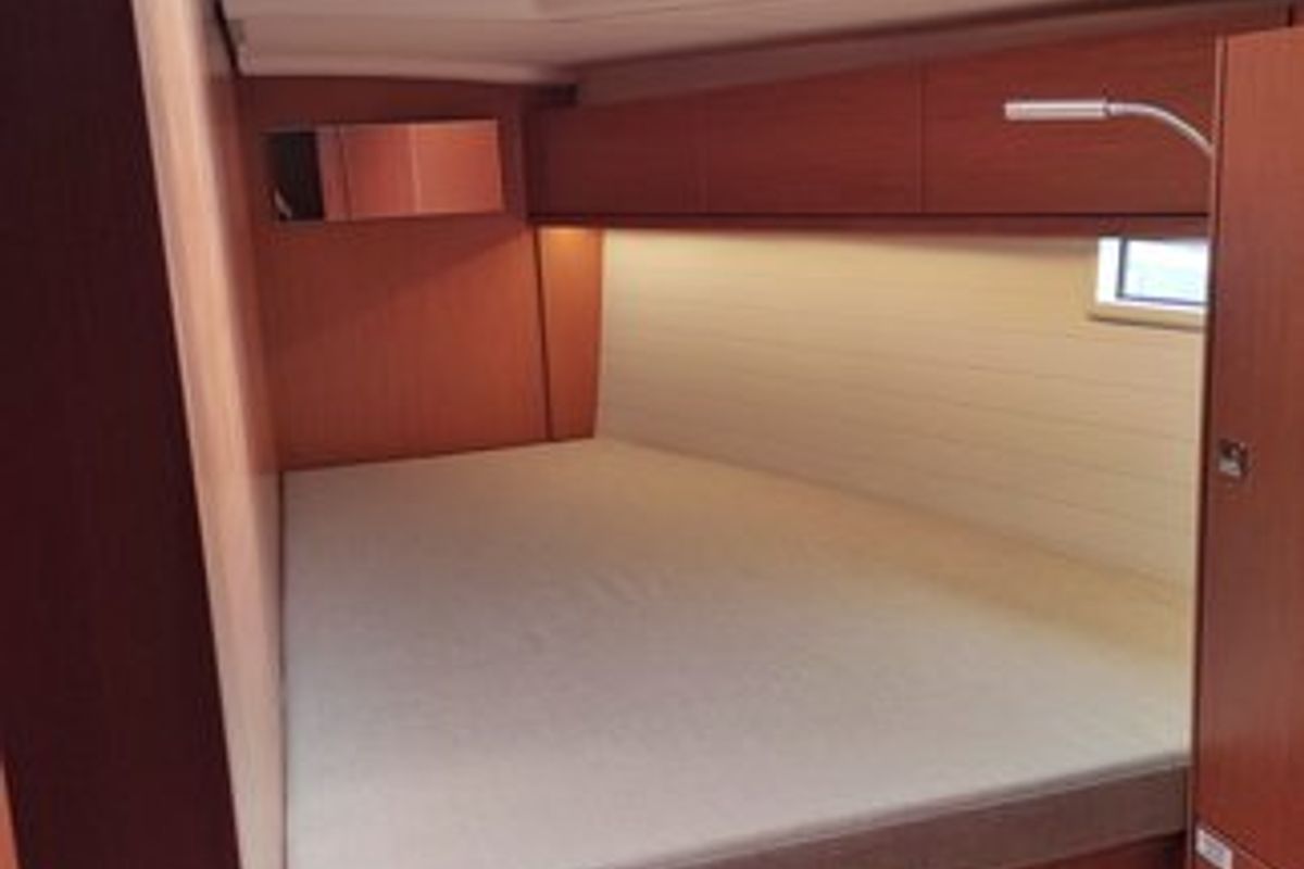 Cabin on Metis, a Bavaria Cruiser 46 sailboat at Bodrum, Turkey
