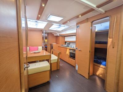 Salon of Hoosier Lady, a Dufour 430 sailboat at Road Town, British Virgin Islands