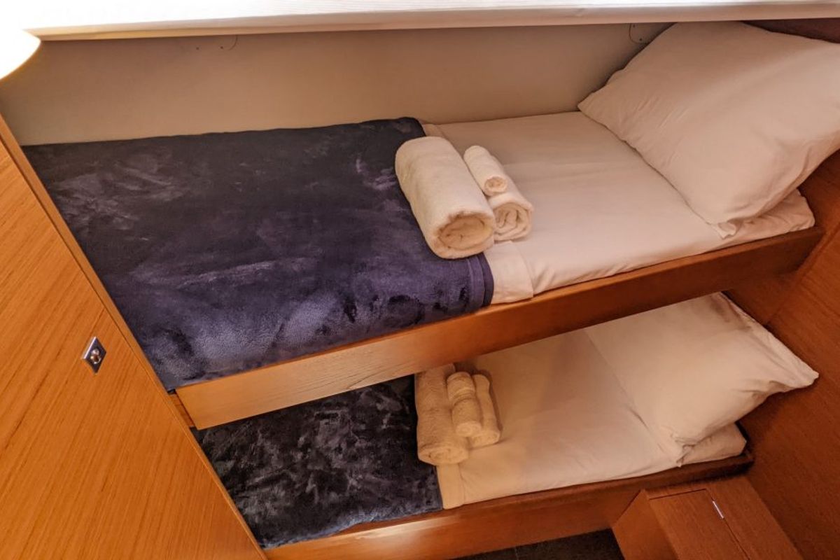Cabin on Hoosier Lady, a Dufour 430 sailboat at Road Town, British Virgin Islands