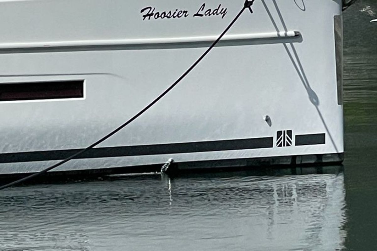 Hoosier Lady, a Dufour 430 sailboat at Road Town, British Virgin Islands