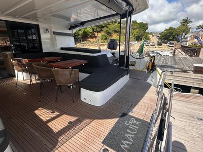 Deck of Maui, a Lagoon 55 catamaran at Marigot, France