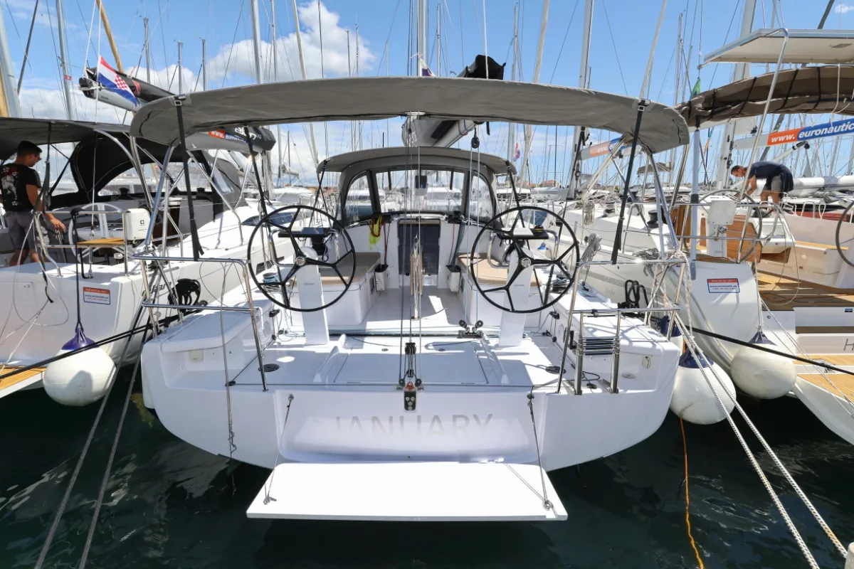 Exterior view of January, a Beneteau First 36 sailboat at Grad Biograd na Moru, Croatia
