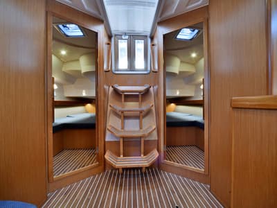 Cabin on Aelia, a Bavaria Cruiser 46 sailboat at Municipal Unit of Nea Peramos, Greece