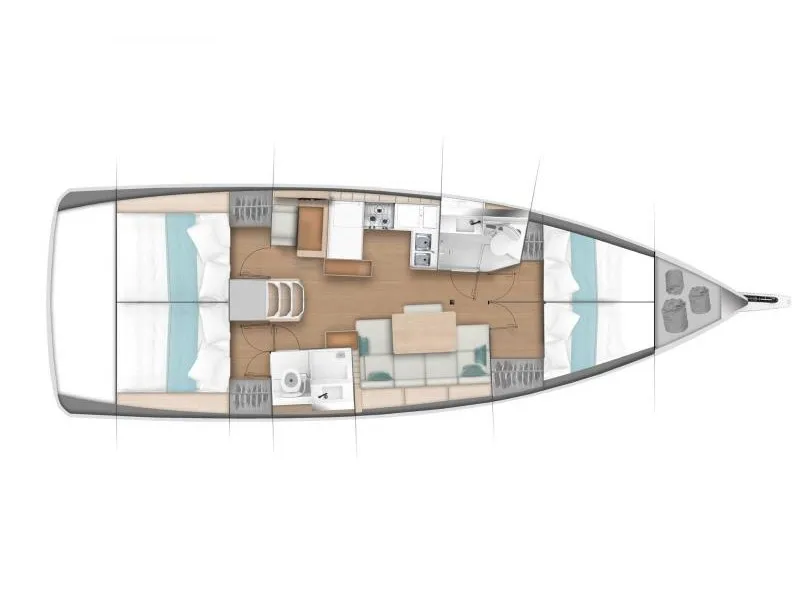 Floor plan of Agrippa, a Jeanneau Sun Odyssey 440 sailboat at Lavreotiki Municipal Unit, Greece