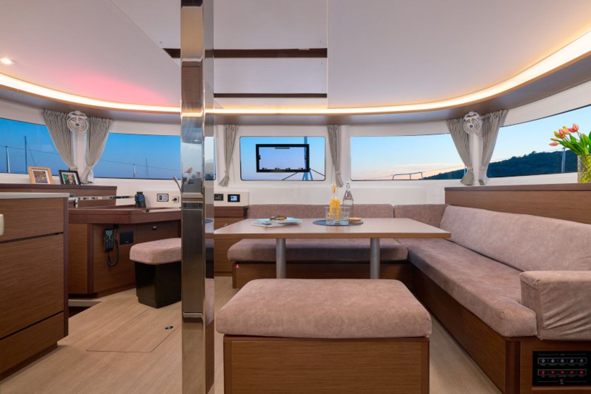 Salon of CONSTELLATION, a Lagoon 46 catamaran at Grad Trogir, Croatia