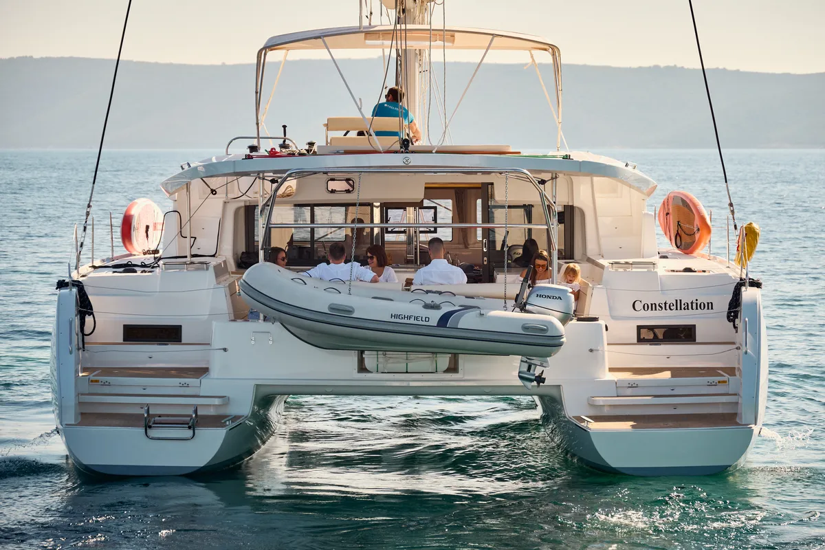 Exterior view of CONSTELLATION, a Lagoon 46 catamaran at Grad Trogir, Croatia