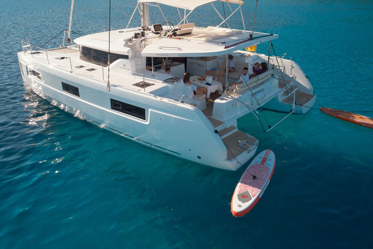 Exterior view of CONSTELLATION, a Lagoon 46 catamaran at Grad Trogir, Croatia