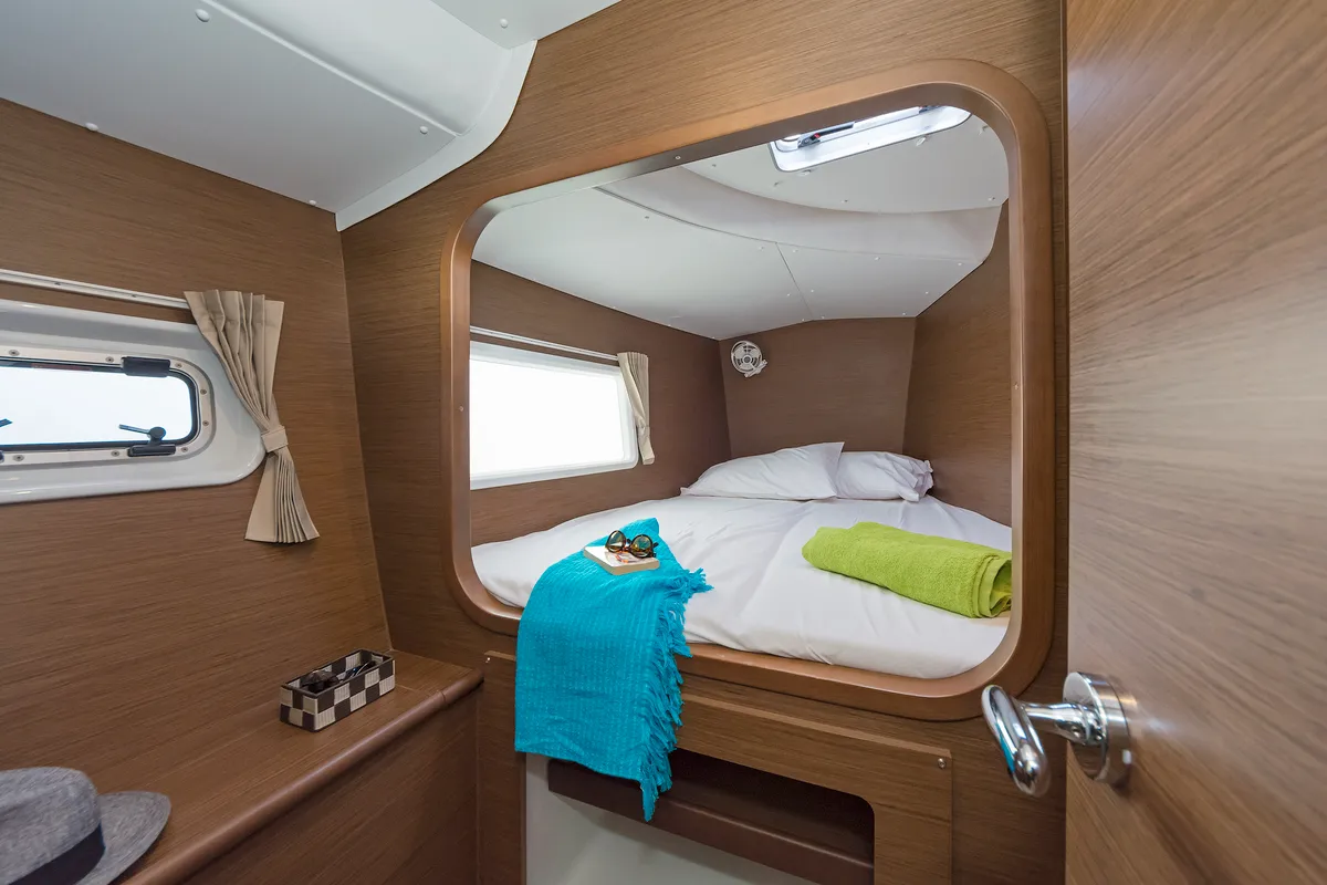 Cabin on Eleven, a Lagoon 380 catamaran at Gouvia, Greece