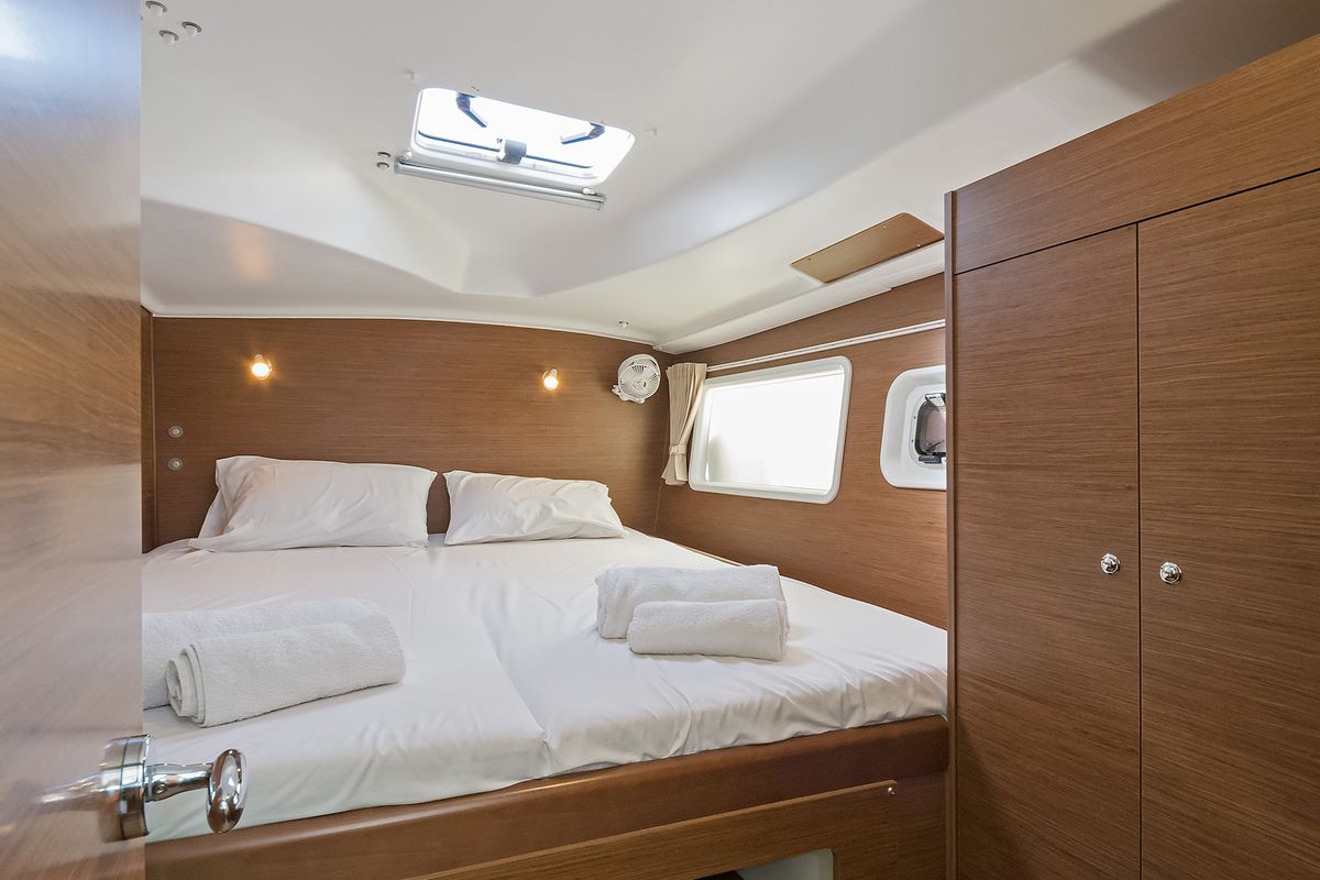 Cabin on Eleven, a Lagoon 380 catamaran at Gouvia, Greece