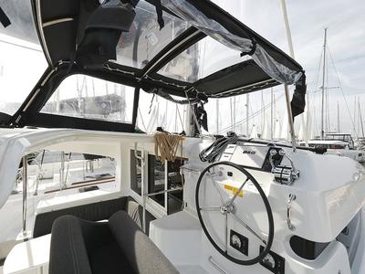 Cockpit of Blue Angel, a Lagoon 40 catamaran at Općina Sukošan, Croatia