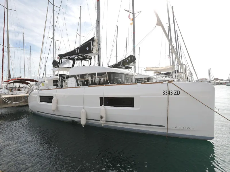 Blue Angel, a Lagoon 40 catamaran at Općina Sukošan, Croatia