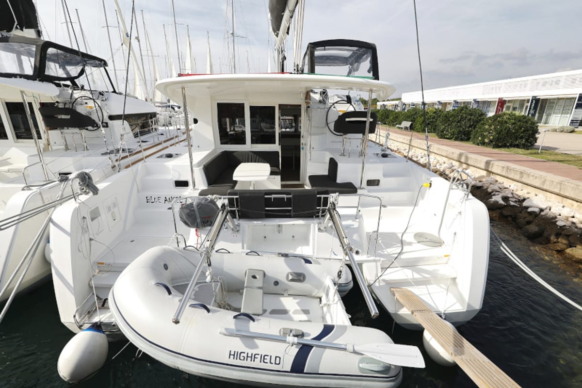 Blue Angel, a Lagoon 40 catamaran at Općina Sukošan, Croatia