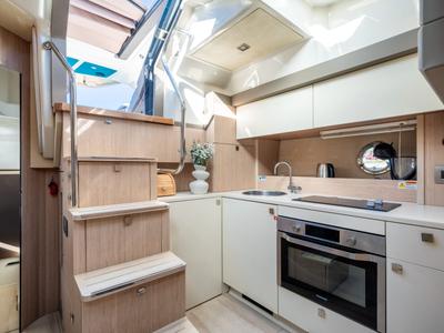 Galley of Brown Sugar, a Cranchi M44 HT yacht at Split, Croatia