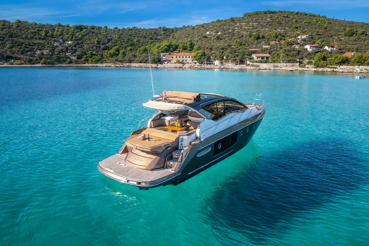 Exterior view of Brown Sugar, a Cranchi M44 HT yacht at Split, Croatia