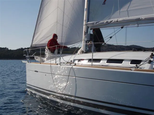 Exterior view of Aries, a Beneteau First 35 sailboat at Jezera, Croatia