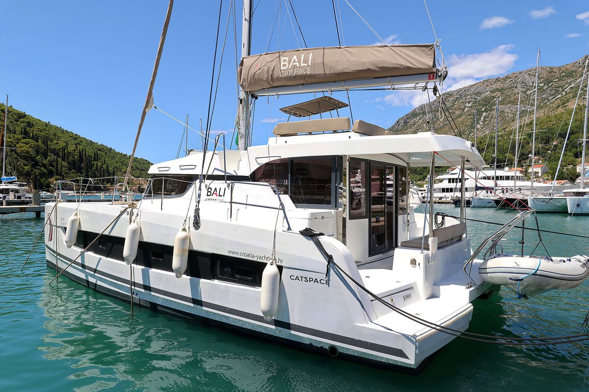 Exterior view of Jenny, a Bali Catspace catamaran at Dubrovnik, Croatia