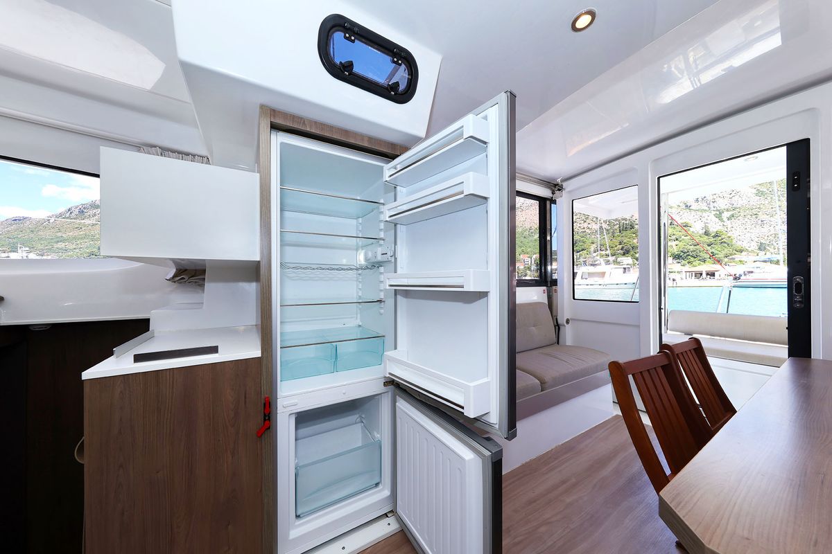 Galley of Jenny, a Bali Catspace catamaran at Dubrovnik, Croatia