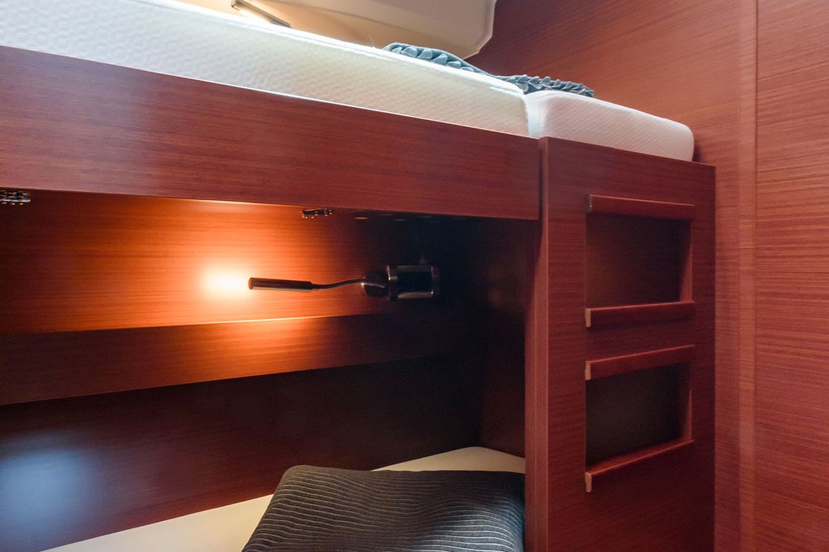 Cabin on Atena, a Hanse Yachts Hanse 508 sailboat at Cannigione, Italy