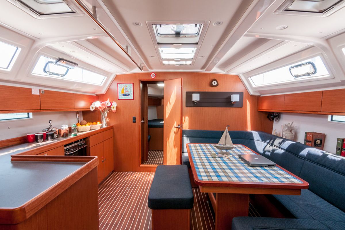 Salon of Ioli, a Bavaria Cruiser 46 sailboat at Athens, Greece