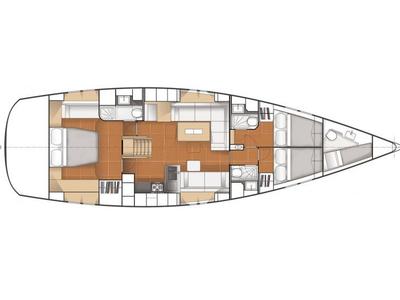Floor plan of MAE, a Hanse Yachts Hanse 545 sailboat at Izola / Isola, Slovenia