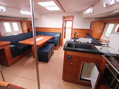 Galley of MAE, a Hanse Yachts Hanse 545 sailboat at Izola / Isola, Slovenia