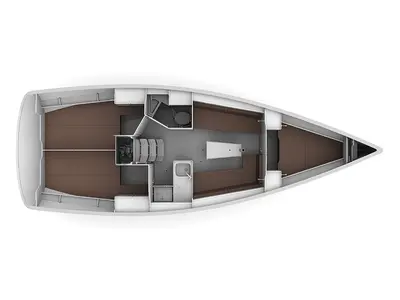Floor plan of Breeze, a Bavaria Cruiser 34 sailboat at Općina Sukošan, Croatia