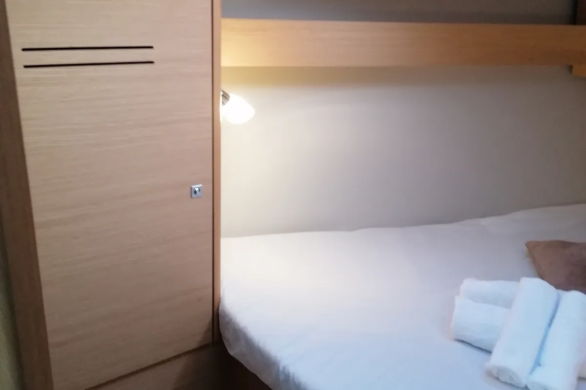 Cabin on Biga, a Dufour 360 Grand Large sailboat at Capo d'Orlando, Italy