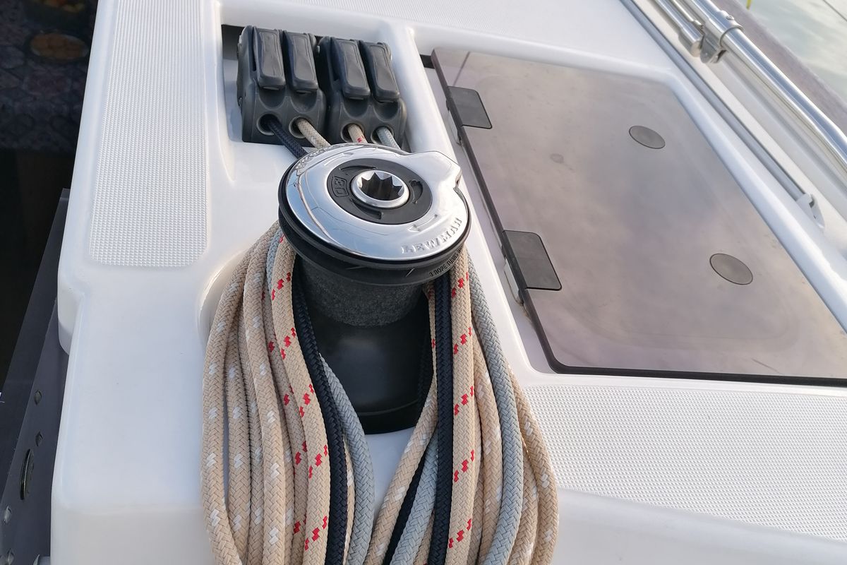 Biga, a Dufour 360 Grand Large sailboat at Capo d'Orlando, Italy