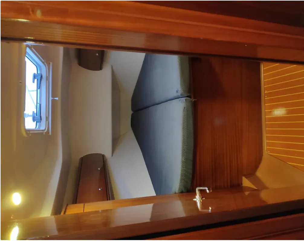 Cabin on Argonaftis, a Bavaria 44 sailboat at Port of Avdira, Greece