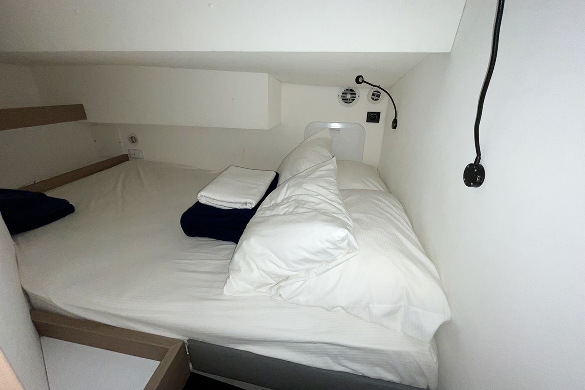 Cabin on Good Vibrations, a Fountaine Pajot Saba 50 catamaran at Road Town, British Virgin Islands
