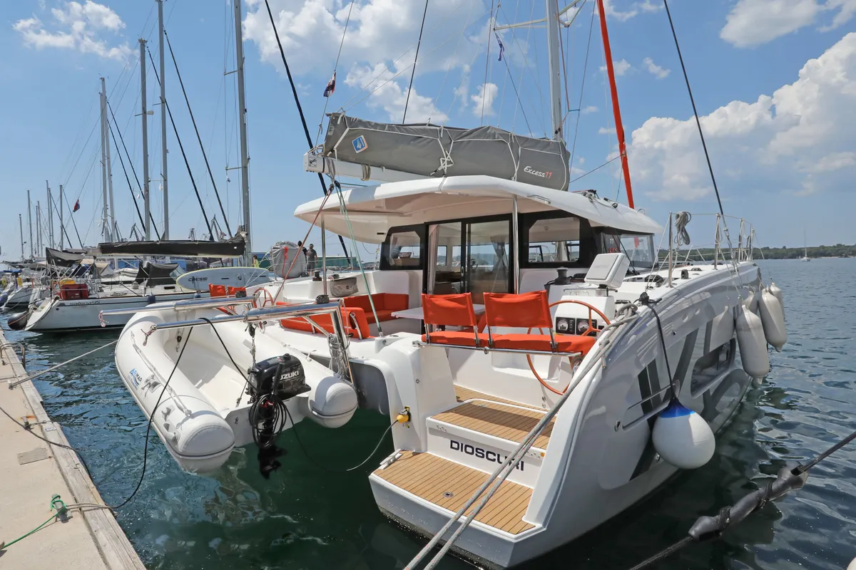 Dioscuri, a Excess 11 - 4 + 1 + 1 cab. catamaran at Split, Croatia