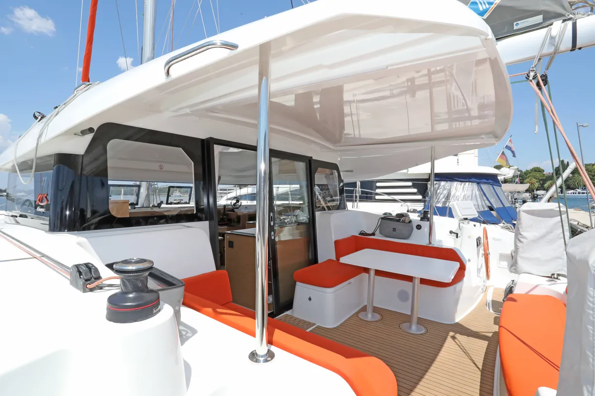 Dioscuri, a Excess 11 - 4 + 1 + 1 cab. catamaran at Split, Croatia