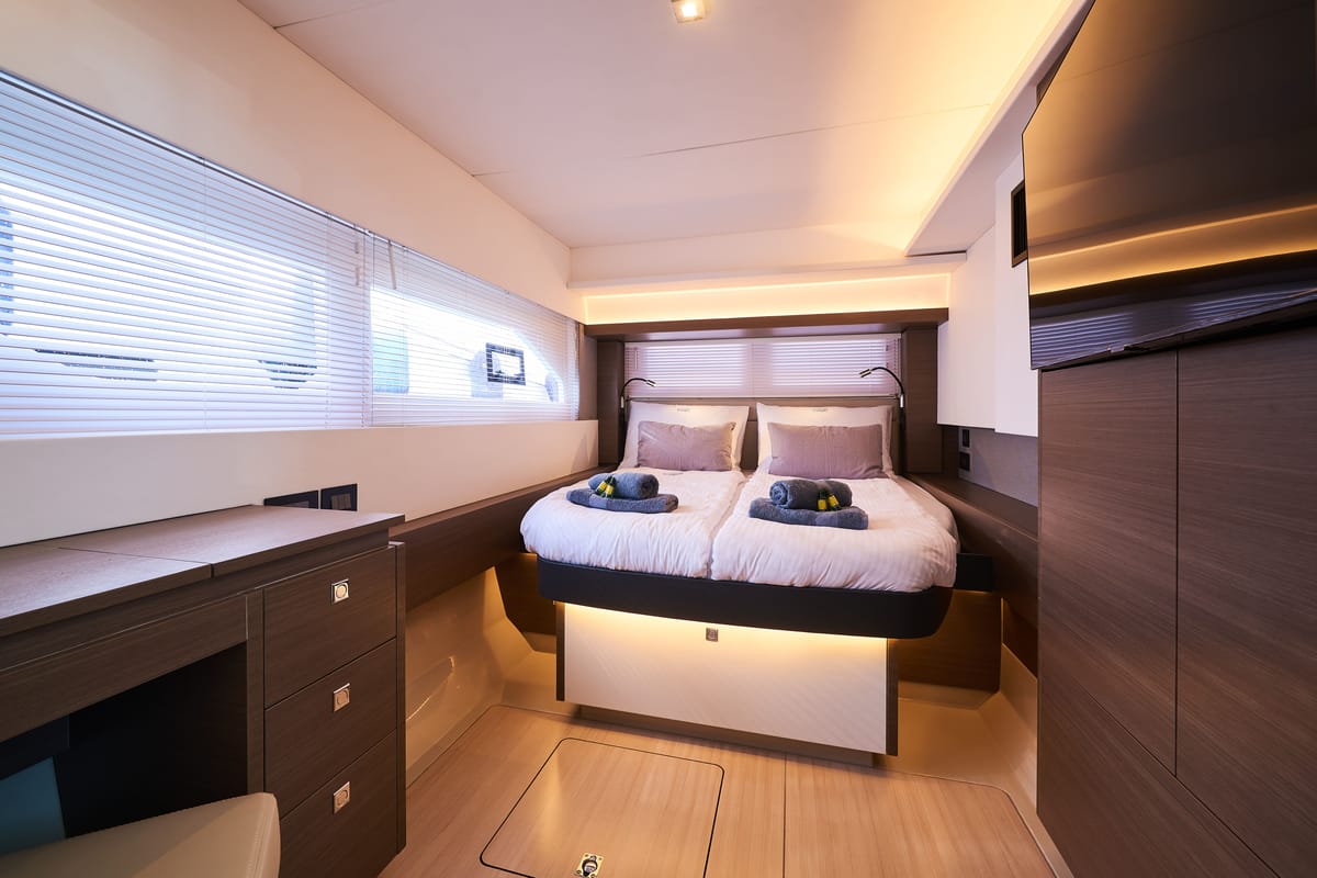 Cabin on Good Vibes, a Leopard 53 - OW catamaran at Seget Donji, Croatia
