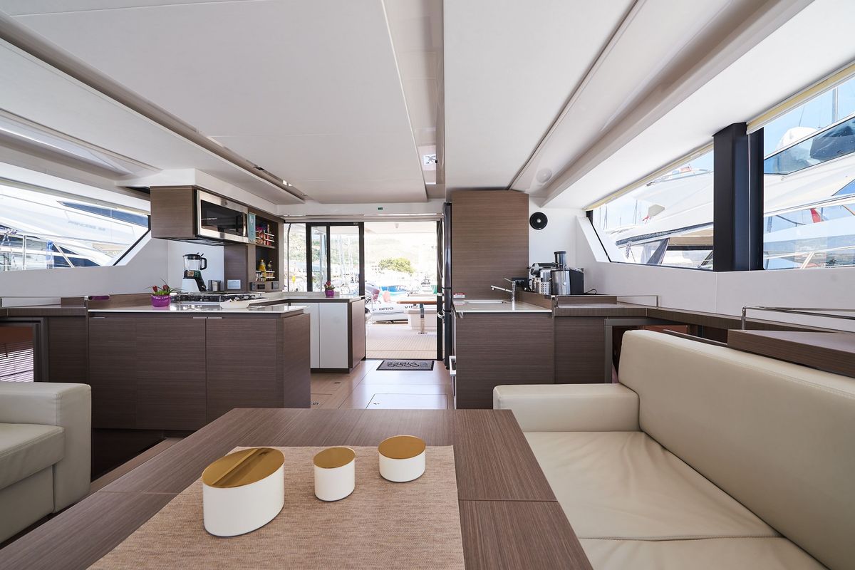 Galley of Good Vibes, a Leopard 53 - OW catamaran at Seget Donji, Croatia