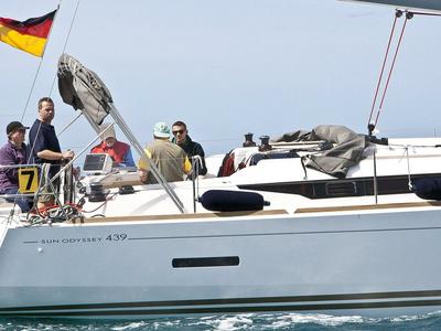 Deck of Jason, a Jeanneau Sun Odyssey 439 sailboat at Grad Pula, Croatia