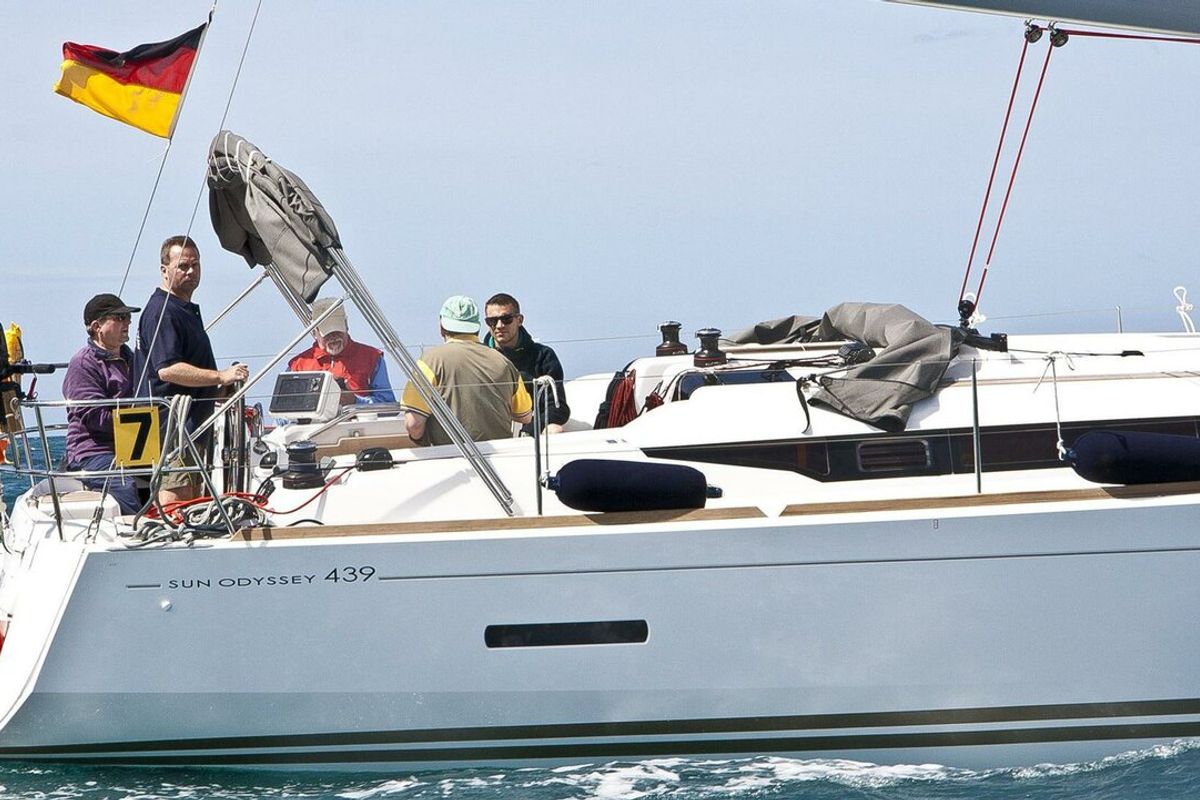 Deck of Jason, a Jeanneau Sun Odyssey 439 sailboat at Grad Pula, Croatia