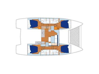 Floor plan of Sunsail 46 Cat Classic, a Lagoon 46 catamaran at Općina Marina, Croatia