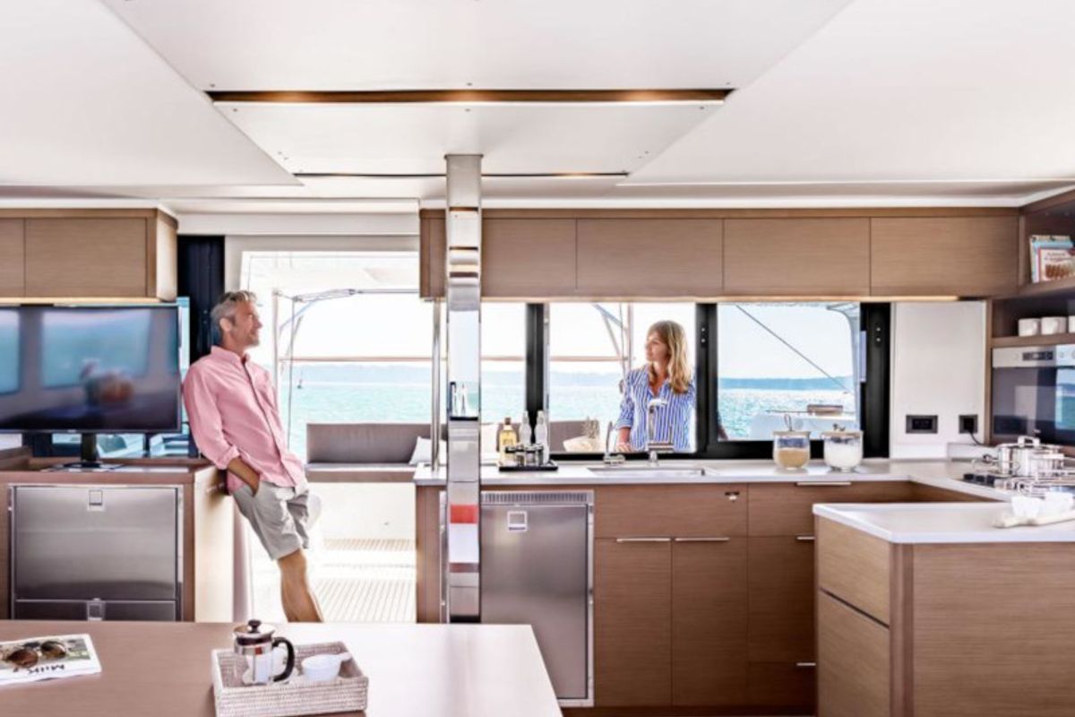 Galley of Sunsail 46 Cat Classic, a Lagoon 46 catamaran at Općina Marina, Croatia