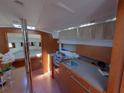 Galley of Luce, a Beneteau Oceanis 38.1 sailboat at Dubrovnik, Croatia