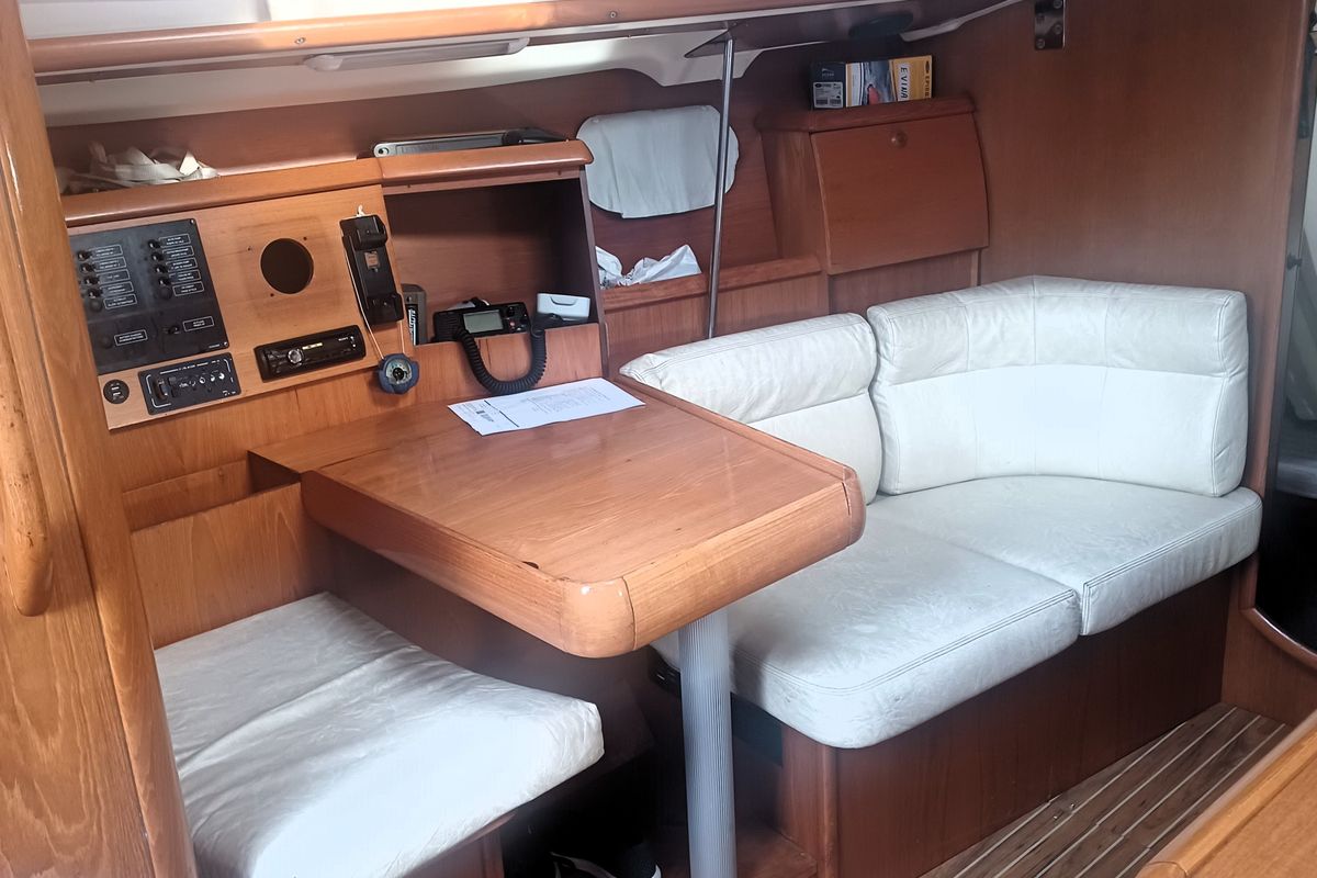 Salon of Evina, a Jeanneau Sun Odyssey 40.3 sailboat at Municipal Unit of Lefkada, Greece