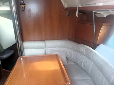 Salon of Evina, a Jeanneau Sun Odyssey 40.3 sailboat at Municipal Unit of Lefkada, Greece