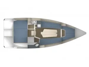 Floor plan of Sirocco, a Northman Maxus 26 Standard sailboat at Port Navalo, France