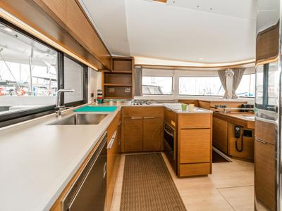 Galley of Pegasus, a Lagoon 46 catamaran at Kos, Greece