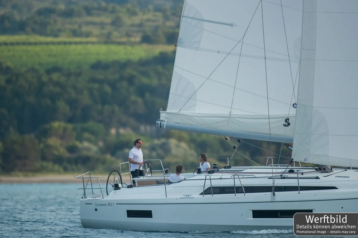 Exterior view of Hera, a Beneteau Oceanis 40.1 sailboat at Grad Biograd na Moru, Croatia