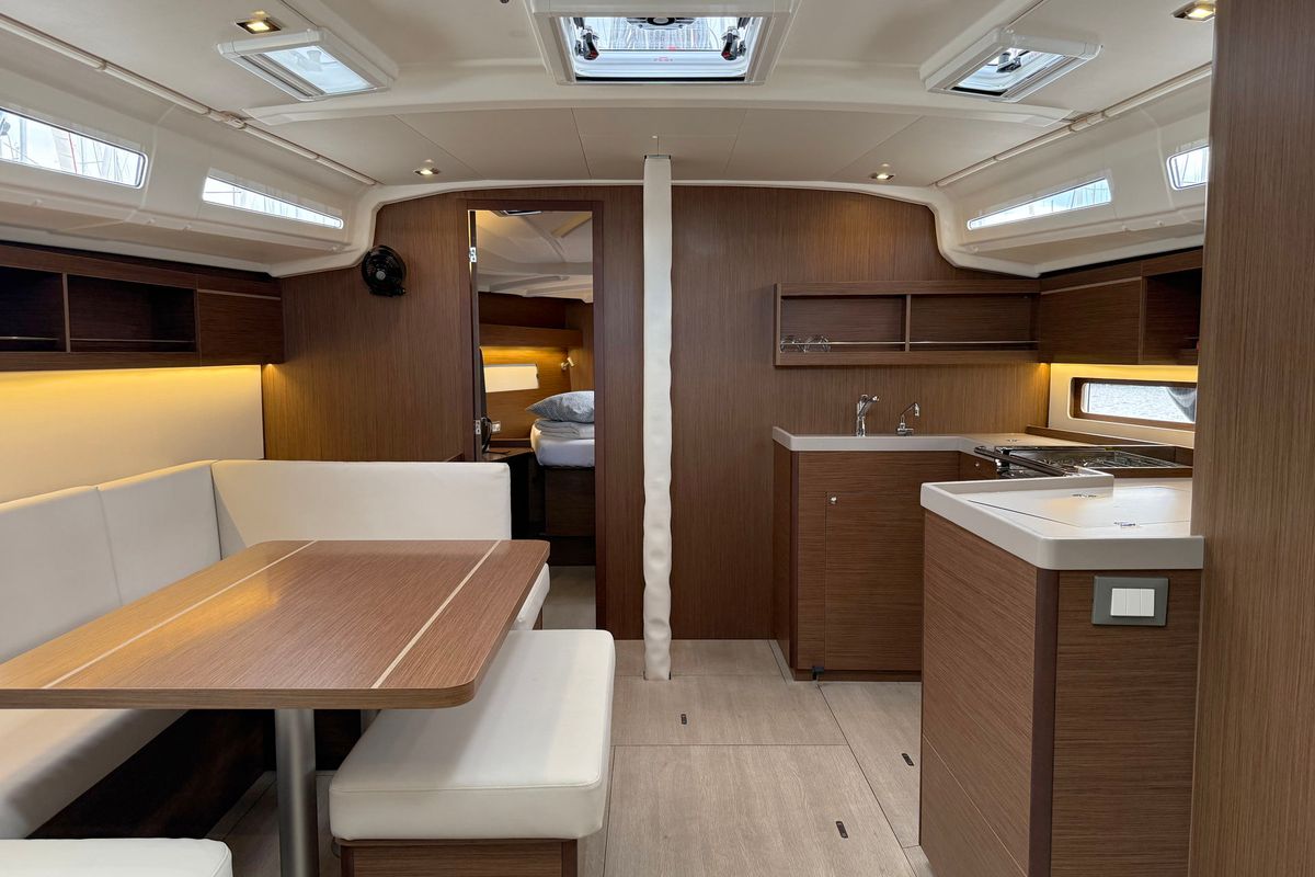 Salon of Hera, a Beneteau Oceanis 40.1 sailboat at Grad Biograd na Moru, Croatia
