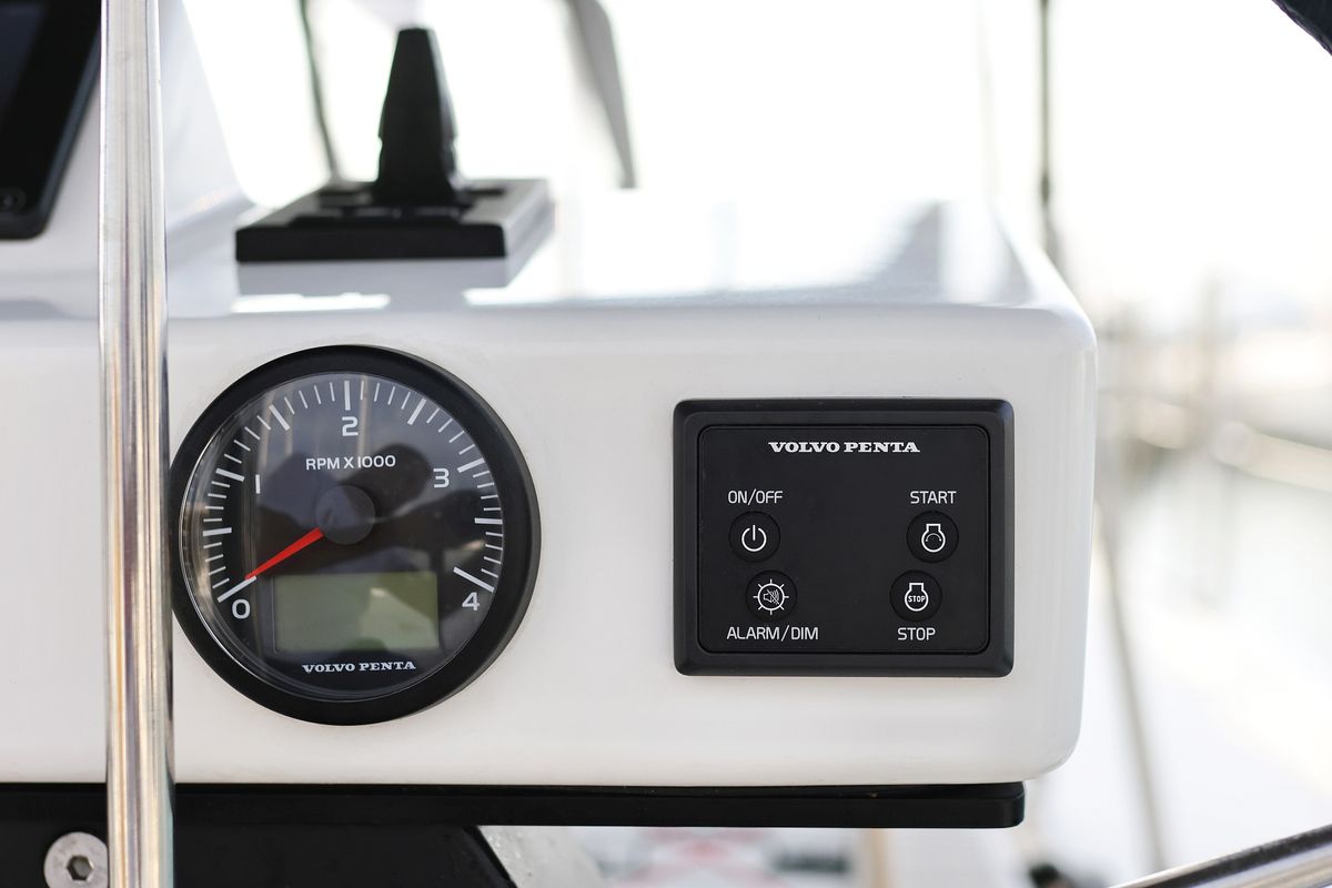 Cockpit of Odyssey, a Dufour 470 sailboat at Općina Sukošan, Croatia